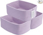 XUANGUO Small Woven Storage Baskets 13“X9”X5“ Decorative Rope Bins for Organizing Shelves, Closets, and Toys, Empty Gift Baskets, Cute Organizer Basket for Home and Office (purple, Large)