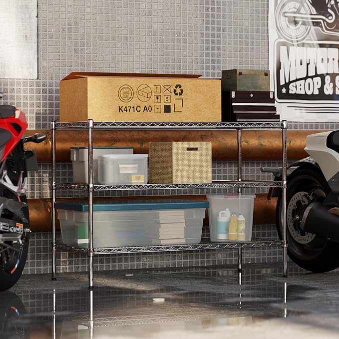 21" Deep x 48" Wide x 34" Height Wire Shelving Kit | 3-Tier | NSF Commercial Storage Rack Unit