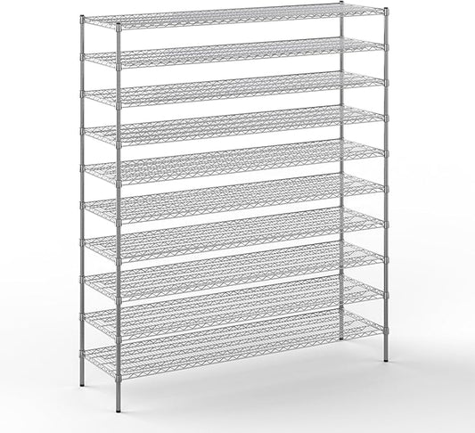 21" Deep x 72" Wide x 86" Height Wire Shelving Kit | 10-Tier | NSF Commercial Storage Rack Unit
