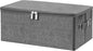 ANMINY Storage Bins with Zipper Lids 13 Qt Lidded Fabric Storage Boxes Baskets Cubes with Handles Collapsible Washable Cotton Linen Closet Shelf Clothes Organizer Containers - Gray, Small