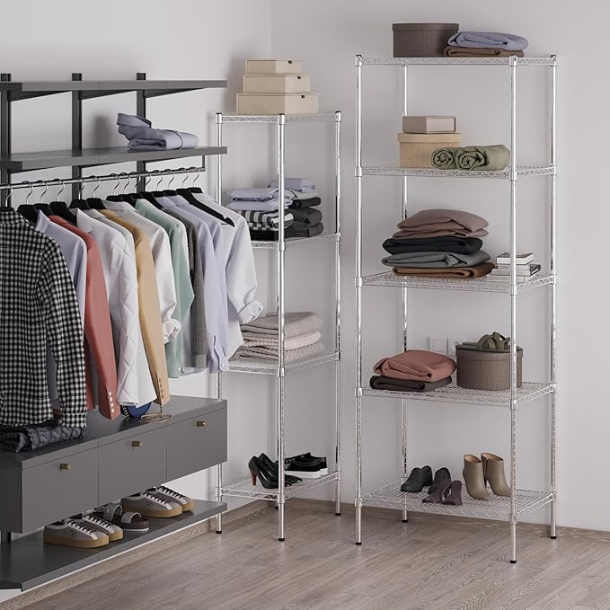 21" Deep x 30" Wide x 86" Height Wire Shelving Kit | 5-Tier | NSF Commercial Storage Rack Unit