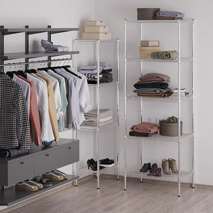 21" Deep x 30" Wide x 86" Height Wire Shelving Kit | 5-Tier | NSF Commercial Storage Rack Unit