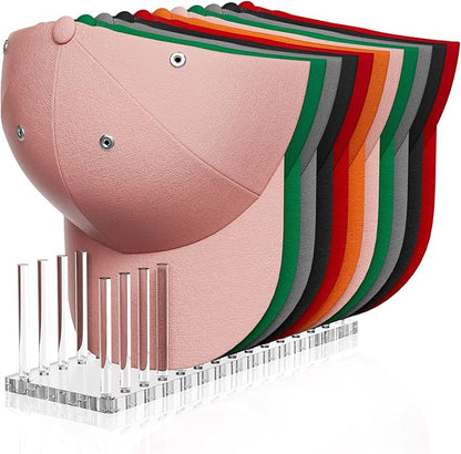 Hat Organizer for Baseball Caps, Acrylic Hat Rack for 14 Baseball Caps, Hat Holder Display and Organizer for Closet, Tabletop, Dressing Table