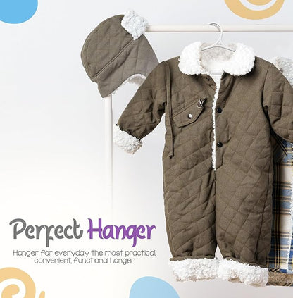 Utopia Home Kids Hangers 20 Pack - 11 Inch Plastic Baby Hangers for Closet - Childrens Hanger for Clothes & Infant Hanger for Closet - Non-Slip Shoulder Grooves, Strap Hooks & Pants Bar (White)