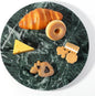 12" Marble Lazy Susan Turntable - 100% Natural Stone Round Serving Tray with Silent Spinning, Revolving Cake Stand & Cheese Board for Kitchen Countertop, Cupcake Table Display, Food, Seasoning (Green)