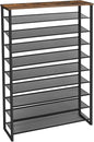 HOOBRO 10-Tier Shoe Rack for Entryway, 39.4" L Shoe Storage Organizer, Large Capacity Shoe Shelf for Closet, Front Door Entrance, Hallway, Holds 45-50 Pairs of Shoes, Rustic Brown BF171XJ01
