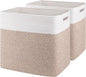 OIAHOMY Storage baskets for Shelf, Large Collapsible Storage Bins, Blanket Basket Living Room, 16.5 x 13 x 15 Inches-Pack of 2-Brown