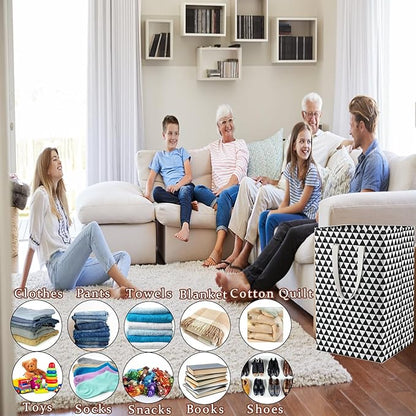 75L Waterproof Laundry Hamper Collapsible Laundry Basket Cotton Handle Laundry Bag Large Clothes Storage Toy Organization for Bathroom Bedroom Laundryroom College Dorms