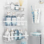 Liuoud 5 Pack Shower Caddy Organizer Rack Shelf for Inside Shower, Self Adhesive Wall Storage Basket Rustproof Stainless Steel Shampoo Holder Bathroom Accessory Decor Set, White