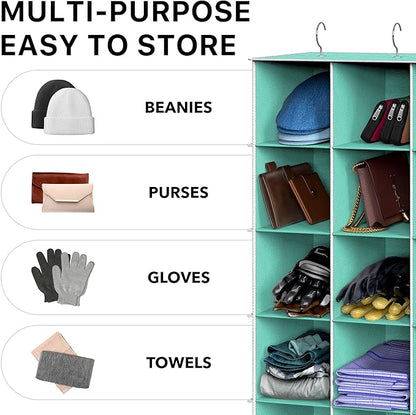 Simple Houseware 24 Section Shelves Hanging Shoes Organizer Holder for Closet, Turquoise