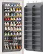 20-30 Pairs Over the Door Shoe Organizer, 10 Tiers Shoe Rack for Door, Hanging Shoe Organizer Storage for Closet, Bedroom, Bathroom with Wider & Deeper Pockets, Dark Gray