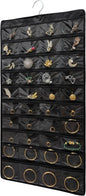 Hanging Jewelry Organizer for Closet Wall Door Double-Sided Jewelry Holder for Earrings, Necklaces, Rings 1 Pcs (Black)