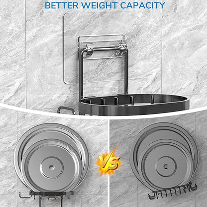 MASADI 2 Tier Soap Dish Holder, Soap Bar Holder with Hooks, Shampoo Bar Caddy for Shower Wall, Razor Holder for Shower, Bar Soap Container 304 Stainless Steel, Bathroom (Black)