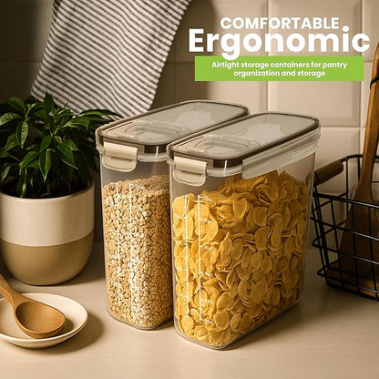 Utopia Kitchen Cereal Containers Storage Set – 6 Pack 4L(135.2 oz) Airtight Food Storage Containers with Lids, BPA-Free Cereal Dispensers for Pantry Organization and Storage (Clear)