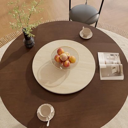19.69" Sintered Stone Lazy Susan for Table Top- Extra Large Round Lazy Susan Organizer - Kitchen Revolution for Countertop(Yellow Cave Stone)
