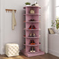 Rotating Shoe Rack Tower, 6-Tier Spinning Shoe Rack, Free Standing 360° Revolving Shoe Organizer Can Hold 24 Pairs of Shoes for Entryway Living Room Hallway (6-Tier, Pink)