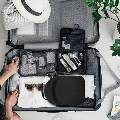 Hard Hat Travel Case for Baseball Caps 1 Piece Black - Hat Protector with Handle, Adjustable Shoulder Strap & Luggage Strap, Stores 6 Hats for Travel, Home, Gifts