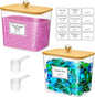 Lifewit Laundry Pods Container with Lid, Dryer Sheet Holder, Room Organization Storage for Coffee Pods Kcup Washing Powder, Scent Booster Beads, 2600 ml/0.7gal，Natural,2 Pcs