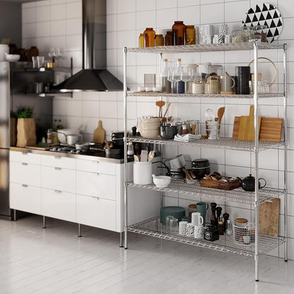 24" Deep x 54" Wide x 74" Height Wire Shelving Kit | 5-Tier | NSF Commercial Storage Rack Unit
