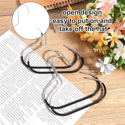 lasuroa 4pcs Hat Organizers, Durable Anti-Slip Baseball Hat Storage Hanger Practical Closet Accessories Suitable for Beanie Belt Tie Scarves Purse (Black)
