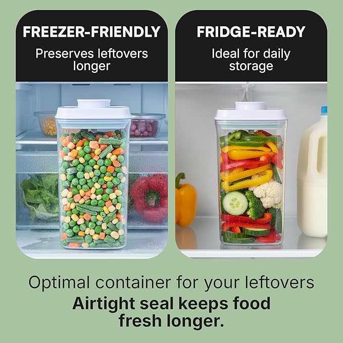 Bop Top Airtight Food Storage Containers with Lid 8 Cups / 67 oz | Kitchen Canister Sets | Air Tight Pantry Container | Pop Top Dry Food Storage Containers for Snacks, Sugar, Flour, Baking, Pasta