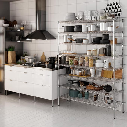 18" Deep x 54" Wide x 74" Height Wire Shelving Kit | 8-Tier | NSF Commercial Storage Rack Unit