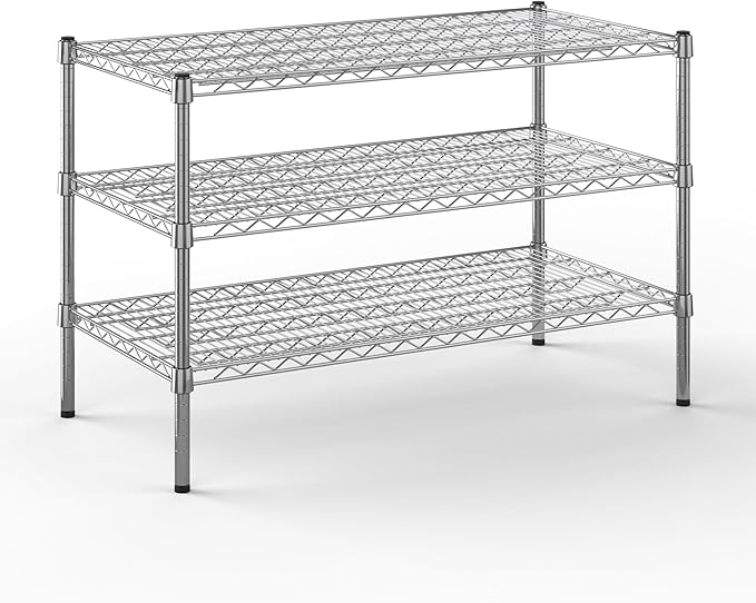 21" Deep x 42" Wide x 27" Height Wire Shelving Kit | 3-Tier | NSF Commercial Storage Rack Unit
