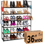 Sundaze Shoe Rack - 6 Tier Metal Shoe Rack for Front Door Entrance, Sturdy Tall Shoe Organizer for Closet, Bedroom, Entryway, Garage, Black Metal Shoe Shelf, Holds Up to 30 Pairs