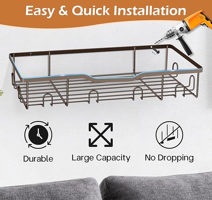KEETDY Metal Hat Racks for Wall Baseball Cap Organizer Fit 48 Caps Holder, 2 Packs Sturdy Wall Mounted Hat Storage Organizer, Brown