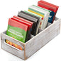 DRASTAR Pantry Organization and Storage Bins, Seasoning Packet Organizer with Removable Dividers,Wooden Storage Caddy for Kitchen, Pantry, Cabinet, Countertop， Whitewashed