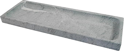 Green Marble Tray for Bathroom Countertop - Rectangular Natural Stone Organizer with Sandblasted Finish, Catchall Vanity Tray for Dresser, Entryway, Makeup & Jewelry | 10.6"x3.5"