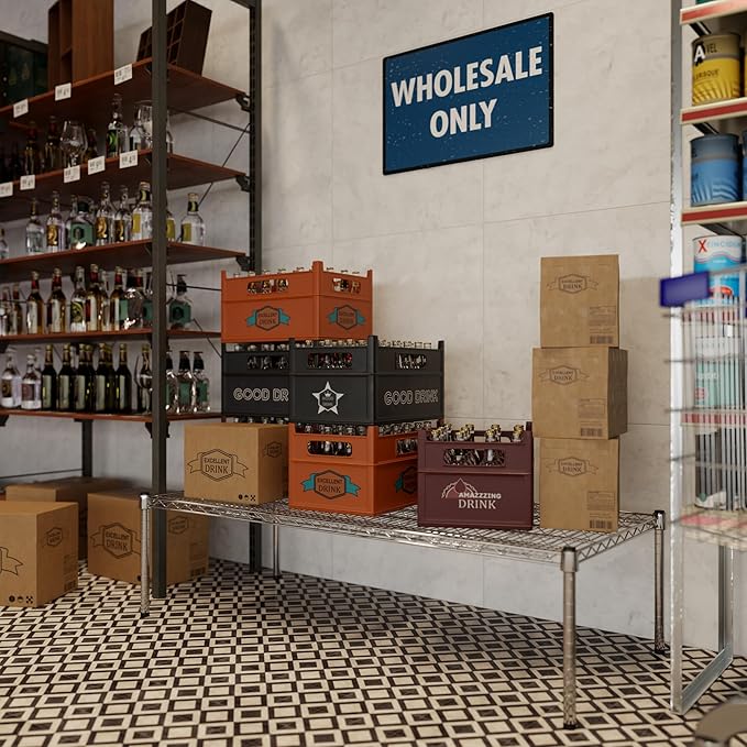24" Deep x 54" Wide x 14" Height Wire Shelving Kit | 1-Tier | NSF Commercial Storage Rack Unit