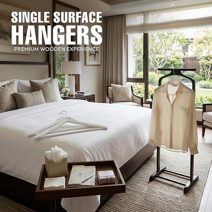 Utopia Home Premium Wooden Hangers 30 Pack - Durable & Slim Coat Hanger - Suit Hangers with 360-Degree Rotatable Hook - Wood Hangers with Shoulder Grooves (White Color)