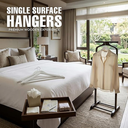 Utopia Home Premium Wooden Hangers 30 Pack - Durable & Slim Coat Hanger - Suit Hangers with 360-Degree Rotatable Hook - Wood Hangers with Shoulder Grooves (White Color)