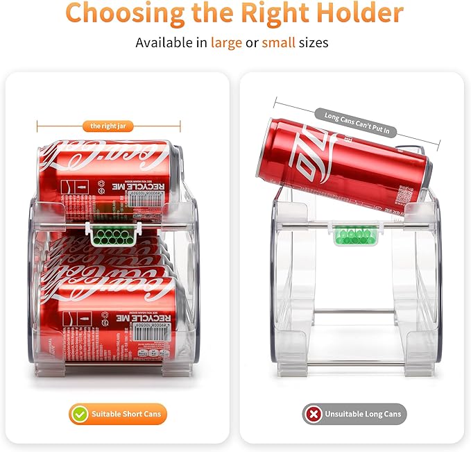 Soda Can Organizer for Refrigerator, Drink Organizer for Fridge, Automatic Rolling Can Dispenser Holder, Organize 10 Pcs Standard 11.15oz or 12oz Short Cans (4 Pack)