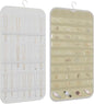 Hanging Jewelry Organizer Storage, 40 Pockets 36 Hooks Necklace Earring Bracelet Ring Organizer, Double - Sided Design, White and Beige