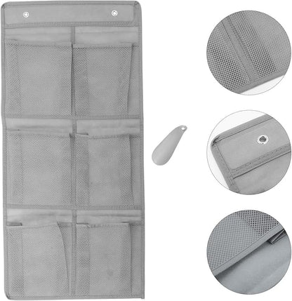 SHINEOFI Wall Mounted Shoe Storage Organizer with 6 Mesh Pockets over Door Hanging Shoe Rack Set Vertical Closet Storage for Sneakers and Boots 2pcs Pack