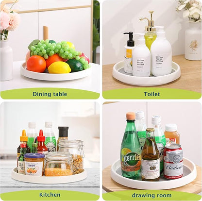Set of 6, 12 Inch Non-Skid Lazy Susan Turntable, Lazy Susan Organizer for Cabinet, Pantry Organization, Kitchen Storage, Bathroom Sink Cabinet, Refrigerator, Countertop, Spice Rack (6 Pack 12 in)