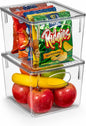 Sorbus Medium Plastic Storage Bins with Lids - Kitchen, Pantry, Refrigerator Organizer Bins - Clear, 2 Pack