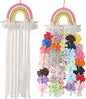YOcity Bow Holder for Girls Rainbow Hair Bows Organizer for Girls with Lace Ribbon Perfect for Baby Girl Nursery Room Decor (Colorful)
