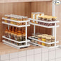 Mustorn 2 Pack Pull Out Spice Rack Organizer for Cabinet, 2 Tier Metal Slide Out Seasoning Organizer and Storage Heavy Duty Vertical Spice Rack Shelf Pullout for Kitchen Cabinets No Drilling (White)