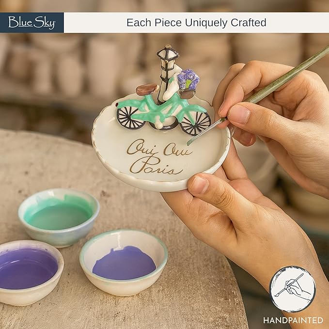 Blue Sky Ceramic Oui Paris Ring Holder, Multicolor (17436)