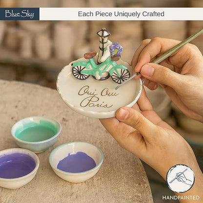 Blue Sky Ceramic Oui Paris Ring Holder, Multicolor (17436)