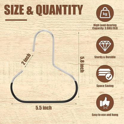 Zonon 12 Pcs Scarf Hangers for Closet Metal Belt Ring Hanger Scarf Organizer Storage Holders with Grip Coating for Ties Scarves Belts Tank Tops Hat Hooks (Black)