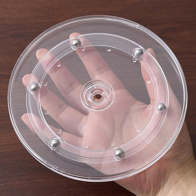 6" Clear Acrylic Lazy Susan Turntable 1 Pack - Small Ball Bearing Rotating Tray Cake Turntable for Decorating Lazy Susan Round Spinning Base for Crafts Cabinet Spice Rack