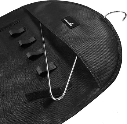 MISSLO Jewelry Hanging Non-Woven Organizer Holder 32 Pockets 18 Hook and Loops - Black