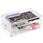 Cq acrylic Clear acrylic organizers Countertop,2 Large Drawers stackable storage bins,clear storage bins for Vanity Jewelry,Hair Accessory,Beauty,Skin Care,Skincare Product stackable storage drawers