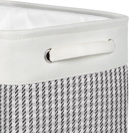 Foldable Storage Bin Collapsible Fabric Storage Basket Cube with Durable Handles Closet Organizer Bins for Organizing Shelves Drawers, Set of 3, 15" x 10" x 9.5", Houndstooth