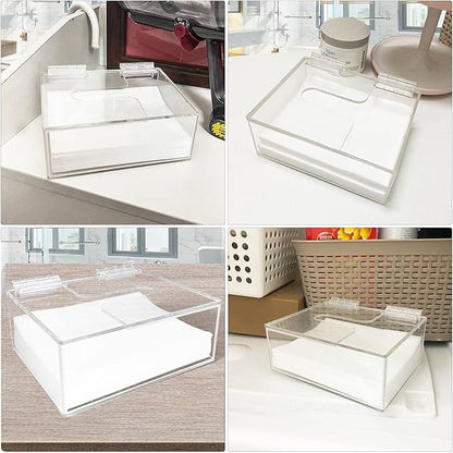YeeBeny Laundry Detergent Sheets Organizer Compatible with Earth Breeze - Clear Acrylic Dispenser with Lid for Laundry Room