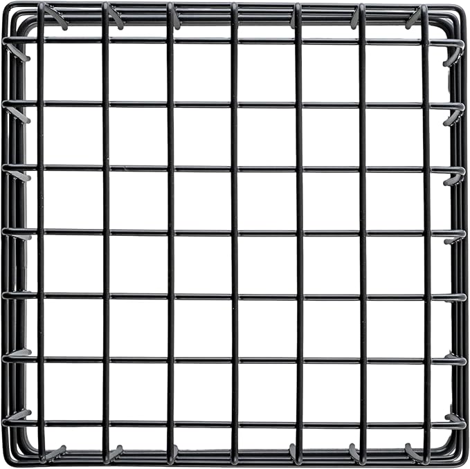 G.E.T. WB-664-MG Square Metal Storage Wire Basket for Pantry, Produce and More, 6" x 6" x 2"